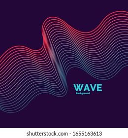 Modern bright dynamic wave lines. Abstract vector background.