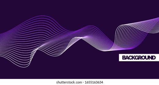 Modern bright dynamic wave lines. Abstract vector background.