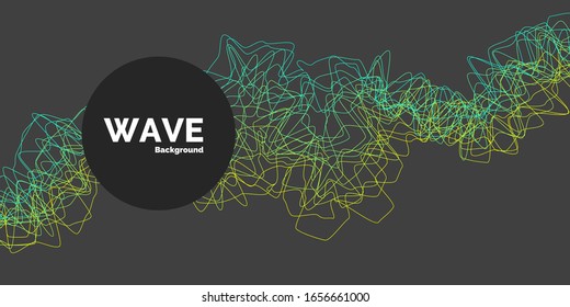 Modern bright dynamic wave lines. Abstract vector background.