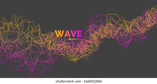 Modern bright dynamic wave lines. Abstract vector background.