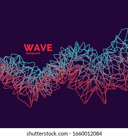 Modern bright dynamic wave lines. Abstract vector background.