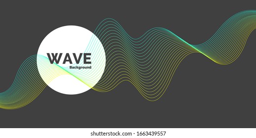 Modern bright dynamic wave lines. Abstract vector background.