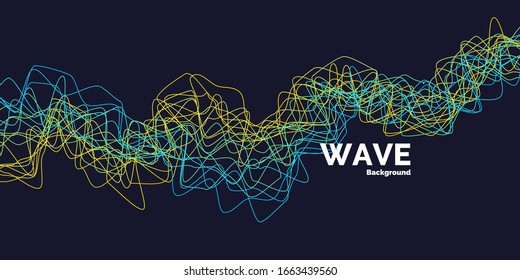 Modern bright dynamic wave lines. Abstract vector background.