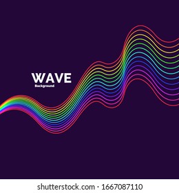 Modern bright dynamic wave lines. Abstract vector background.