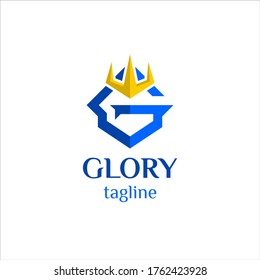 Modern Bright G Crown Logo, suitable for personal identity brand, or company