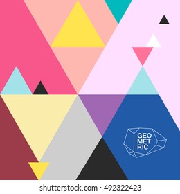 Modern Bright Geometric Print and Pattern. Design for banner, poster, card, invitation, placard, brochure, flyer.