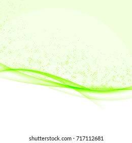 Modern bright graphic elegant beautiful abstract green swoosh line border. Vector illustration