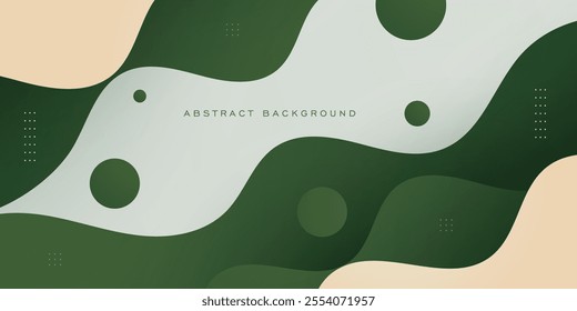 Modern bright green geometric business banner design. Creative banner design with wave shapes and lines on white background for template. Simple horizontal banner. Eps10 vector