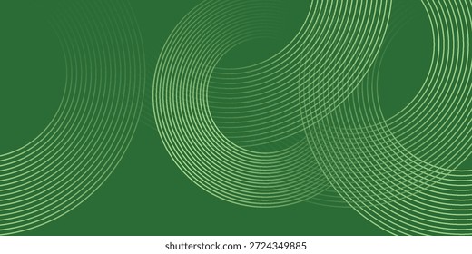 Fundo de gradiente verde brilhante moderno com elemento de linhas de círculo de néon brilhante e meio-tom ponto abstrato. vetor moderno design fundo eps10