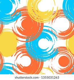 Modern bright grunge geometric seamless pattern. Hand drawn grunge texture. Can be used for fabric, scrabook,paper, wrapper, backdrop, textile.