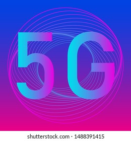 modern bright neon 5G banner