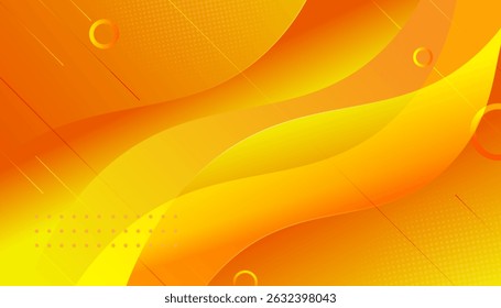 Moderno Vector de fondo de estilo de onda de color naranja brillante