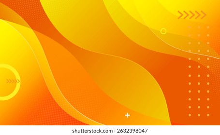 Vetor de fundo de estilo de onda de cor laranja brilhante moderno