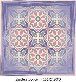 Modernes helles Muster für Textilien, Kissen, Innenausstattung, Scarf-Design. Rahmen.