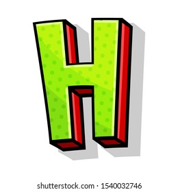 Modern Bright Playful Capital Letter H From Font And Alphabet Vector Illustration