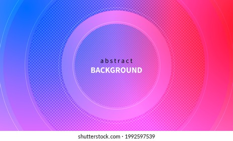 Modern bright poster with circle and dots. Digital technology background. Blue and pink web banner