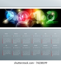 modern bright vector calendar for 2012 year. Eps10