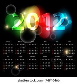 modern bright vector calendar for 2012 year. Eps10