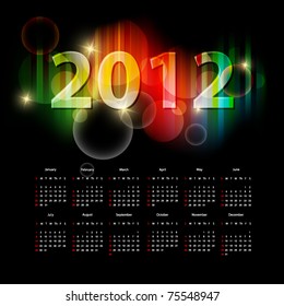 modern bright vector calendar for 2012 year. Eps10