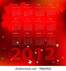 modern bright vector calendar for 2012 year. Eps10