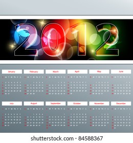 modern bright vector calendar for 2012 year. Eps10