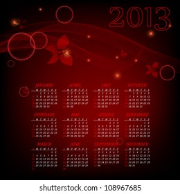 modern bright vector calendar for 2013 year. Eps10