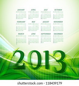 modern bright vector calendar for 2013 year. Eps10