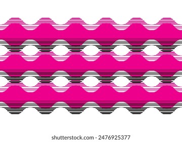 Modern bright wavy ornament of curved black and purple waves on a white background. . Striped pattern. Design element for interior decoration, furniture, textiles. Vector background.