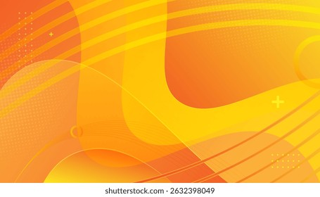 Modern bright yellow color wave style background vector