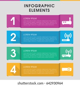 Modern broadband infographic template. infographic design with broadband icons includes . can be used for presentation, diagram, annual report, web design.