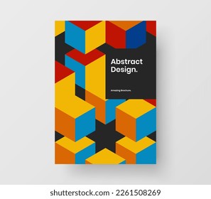 Modern brochure A4 design vector template. Fresh geometric pattern leaflet illustration.