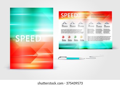 Moderne Broschüre. Color Application Booklet Template Design für Corporate Identity mit Statistiken und Infografiken. Decken Sie das Layout und Infografiken. Bürobedarf.