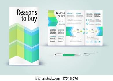 Modern brochure. Color application booklet template design for corporate identity with statistics and infographics. Cover layout and infographics. Business stationery.