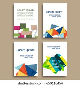 Modern brochure cover template with color geometric shapes. Abstract design creative concept cover for flyer,catalog, report, brochure. Vector template