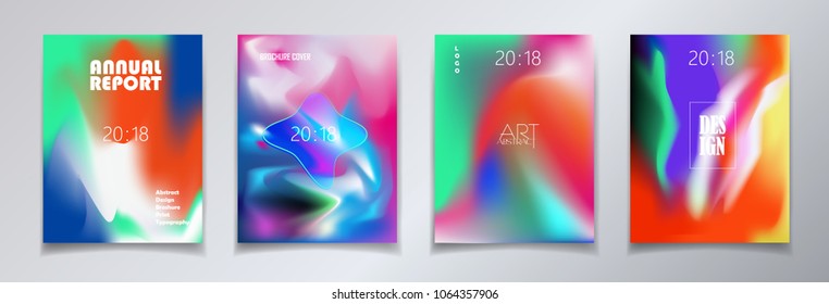 Modern brochure covers set  futuristic design  Abstract Diffuse colored bright liquid gradient  Vector template minimalist poster  pop art hipster style typography wallpaper 2023 print  iphone screen
