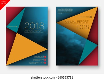 Modern Brochure design. Corporate business template for annual report, catalog, magazine. Layout with red and blue color. Creative poster, booklet, leaflet, flyer or banner concept