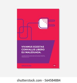 Modern brochure design. Electronics template, abstract modern vector backgrounds. Layout for journal, book, brochure, booklet, leaflet, flyer, poster, postcard, headline, annual report.