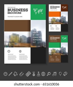 Modern Brochure design template. Annual report layout with photo place. illustration vector in A4 size