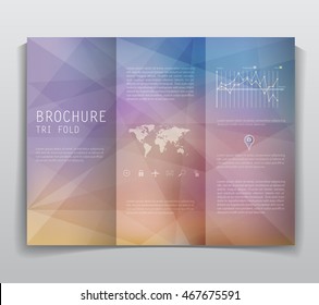 Modern brochure design template with geometric background. Vector illustration