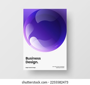 Modern brochure design vector concept. Isolated 3D spheres handbill template.