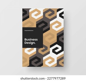 Modern brochure design vector concept. Simple mosaic shapes company identity illustration.