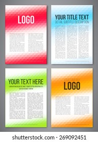 Modern brochure, flayer or poster design templates set with colorful geometric triangular backgrounds