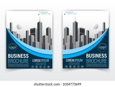 Modern Brochure or Flyer Poster Design Vector Template with Blue Color