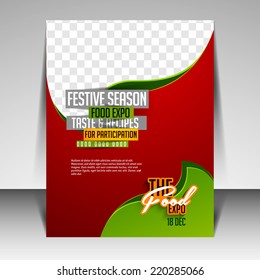 Modern Brochure And Flyer Template Design For Food Expo Can Be Use For Publishing, Print And Presentation.