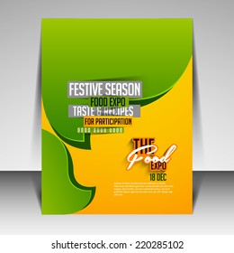 Modern Brochure And Flyer Template Design For Food Expo Can Be Use For Publishing, Print And Presentation.