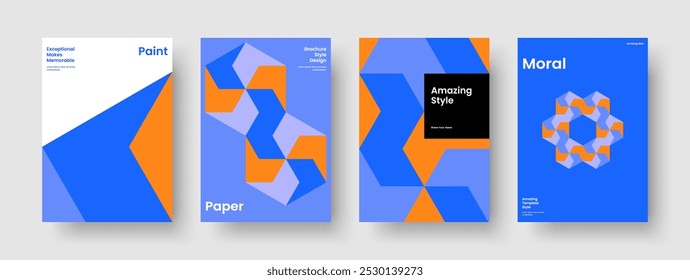 Layout de folheto moderno. Design Criativo de Relatórios. Modelo de cartaz geométrico. Capa de Livro. Histórico. Faixa. Panfleto. Apresentação de negócios. Revista. Panfleto. Identidade da marca. Carteira. Publicidade