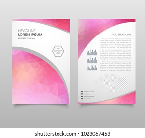 Modern Brochure layout, flyer and cover design template with polygonal paper plane graphics. Modern triangle presentation template. Business design background. Vector illustration.