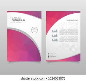 Modern Brochure layout, flyer and cover design template with polygonal paper plane graphics. Modern triangle presentation template. Business design background. Vector illustration.