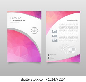 Modern Brochure layout, flyer and cover design template with polygonal paper plane graphics. Modern triangle presentation template. Business design background. Vector illustration.