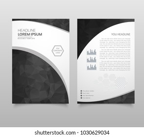 Modern Brochure layout, flyer and cover design template with polygonal paper plane graphics. Modern triangle presentation template. Business design background. Vector illustration.